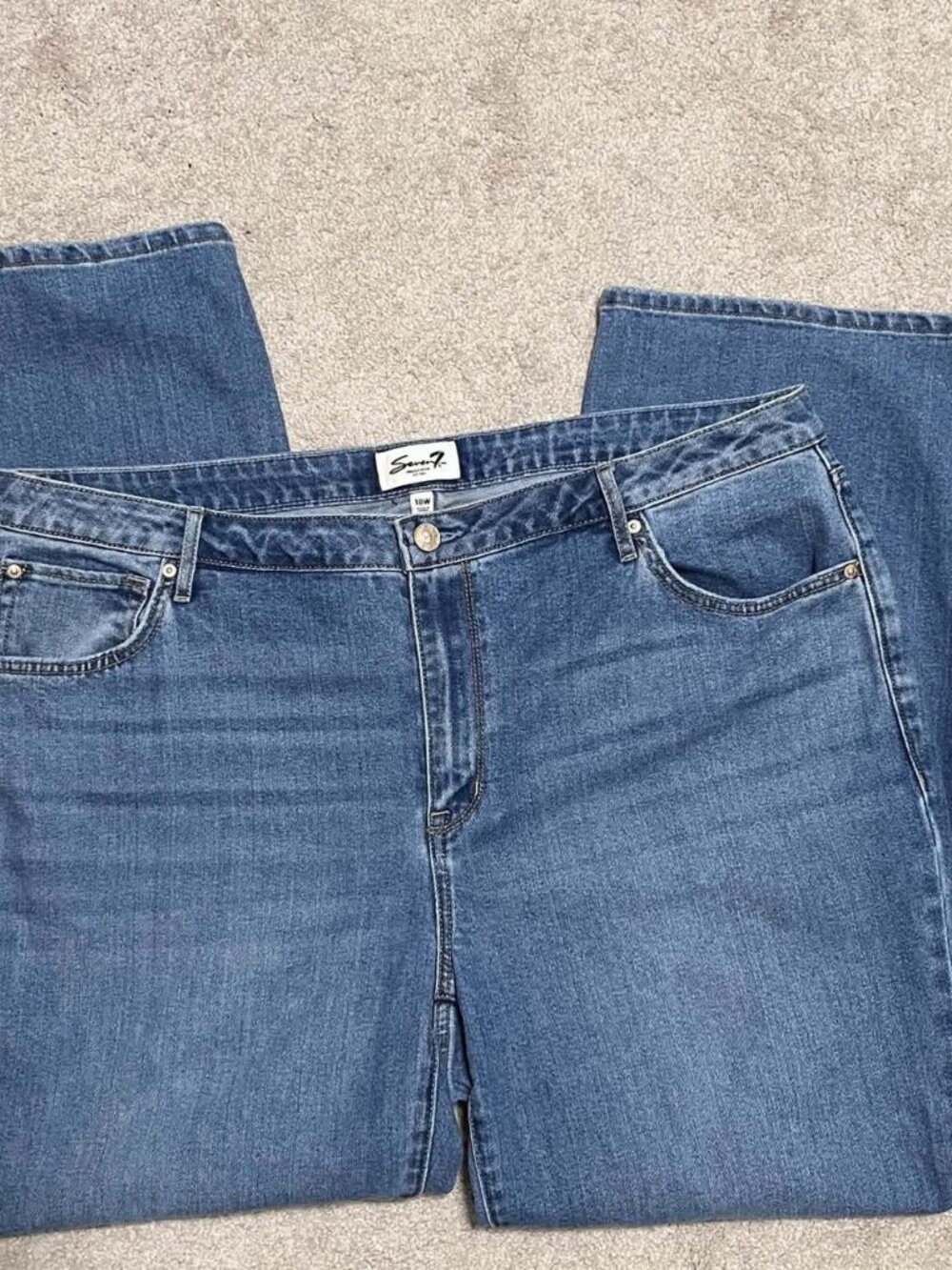 Seven Womens Jeans 18W Loose Straight Idigo Wash